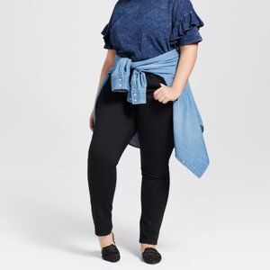 Black High Rise Plus Size Skinny Jeans